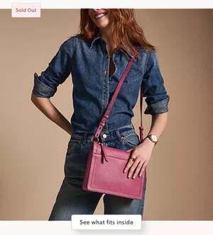 Fossil Taryn Magenta Pink Leather Crossbody Bag BRAND NEW fast ship perfect size